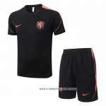 Chandal del Paises Bajos 26-27 Manga Corta Negro - Pantalon Corto