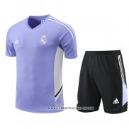 Chandal del Real Madrid 22-23 Manga Corta Purpura - Pantalon Corto