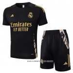 Chandal del Real Madrid 24-25 Manga Corta Negro - Pantalon Corto