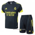 Chandal del Real Madrid 25-26 Manga Corta Amarillo - Pantalon Corto Negro