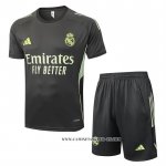 Chandal del Real Madrid 25-26 Manga Corta Gris Verde - Pantalon Corto