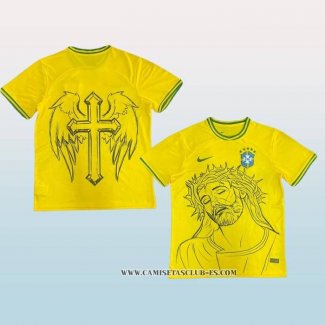 Tailandia Camiseta Brasil Jesus 2025 Amarillo