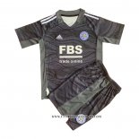 Camiseta Leicester City Portero Nino 21-22 Negro