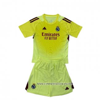 Camiseta Real Madrid Portero Nino 25-26 Amarillo