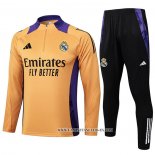 Chandal de Sudadera del Real Madrid Nino 24-25 Amarillo