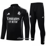 Chandal de Sudadera del Real Madrid Nino 25-26 Negro