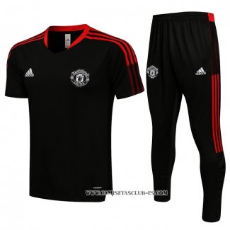 Chandal del Manchester United 21-22 Manga Corta Negro