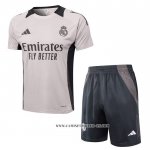 Chandal del Real Madrid 24-25 Manga Corta Rosa Claro - Pantalon Corto