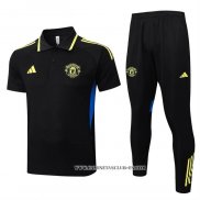 Conjunto Polo del Manchester United 25-26 Amarillo Negro