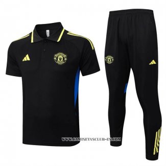 Conjunto Polo del Manchester United 25-26 Amarillo Negro