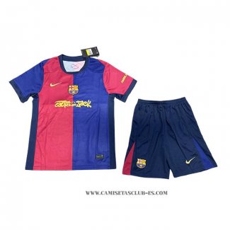 Camiseta Primera Barcelona Nino 24-25 Rojo Azul