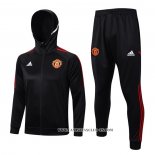 Chandal con Capucha del Manchester United 22-23 Negro