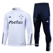 Chandal de Sudadera del Cruzeiro 23-24 Blanco