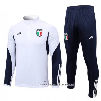 Chandal de Sudadera del Italia Nino 23-24 Blanco