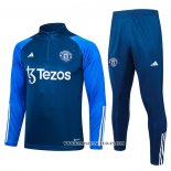 Chandal de Sudadera del Manchester United Nino 23-24 Azul