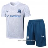 Chandal del Olympique Marsella 24-25 Manga Corta Blanco - Pantalon Corto