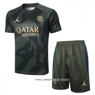 Chandal del Paris Saint-Germain Jordan 24-25 Manga Corta Verde - Pantalon Corto