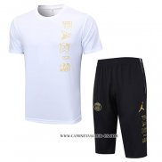 Chandal del Paris Saint-Germain Jordan 23-24 Manga Corta Blanco - Pantalon Corto