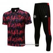 Conjunto Polo del Manchester United 22-23 Negro y Rojo