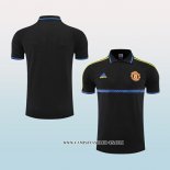 Camiseta Polo del Manchester United 22-23 Negro y Azul