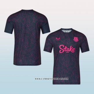 Camiseta Pre Partido del Everton 25-26 Azul Rosa