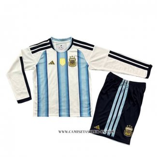 Camiseta Primera Argentina Nino 2026 Manga Larga