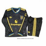 Camiseta Tercera Manchester United Nino 25-26 Manga Larga