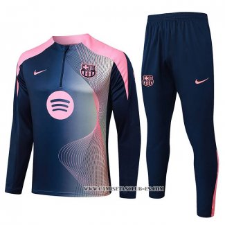 Chandal de Sudadera del Barcelona 25-26 Azul Rosa