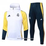 Chandal de Sudadera del Real Madrid Nino 24-25 Blanco Amarillo