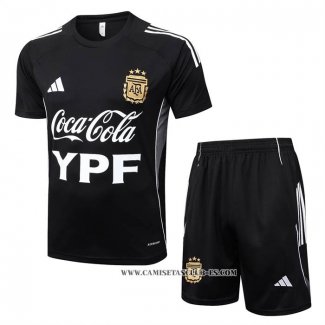Chandal del Argentina 25-26 Manga Corta Negro - Pantalon Corto