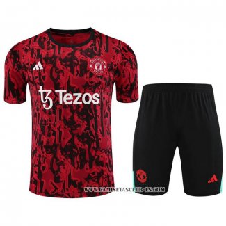 Chandal del Manchester United 23-24 Manga Corta Rojo - Pantalon Corto