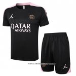 Chandal del Paris Saint-Germain Jordan 24-25 Manga Corta Negro - Pantalon Corto