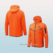 Chaqueta con Capucha del Barcelona 22-23 Naranja