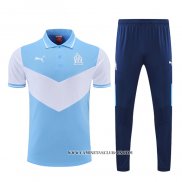 Conjunto Polo del Olympique Marsella 22-23 Azul y Blanco