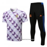 Conjunto Polo del Real Madrid 22-23 Blanco y Purpura