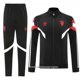 Chandal de Chaqueta del Manchester United Nino 24-25 Negro