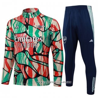 Chandal de Sudadera del Arsenal Nino 24-25 Rojo Verde