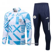 Chandal de Sudadera del Manchester City 22-23 Blanco y Azul