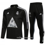 Chandal de Sudadera del Real Madrid Nino 21-22 Negro
