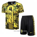 Chandal del Brasil Jesus 24-25 Manga Corta Amarillo - Pantalon Corto