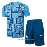 Chandal del Olympique Marsella 24-25 Manga Corta Azul - Pantalon Corto