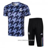 Chandal del Real Madrid 24-25 Manga Corta Negro y Gris - Pantalon Corto
