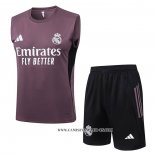Chandal del Real Madrid 25-26 Sin Mangas Gris Purpura