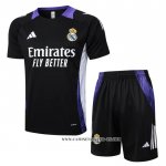 Chandal del Real Madrid Dragon 24-25 Manga Corta Negro y Purpura - Pantalon Corto