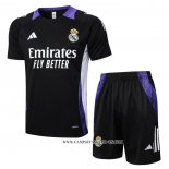 Chandal del Real Madrid Dragon 24-25 Manga Corta Negro y Purpura - Pantalon Corto