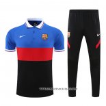 Conjunto Polo del Barcelona 22-23 Azul Rojo Negro