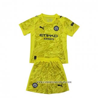 Camiseta Manchester City Portero Nino 25-26 Amarillo