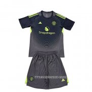 Camiseta Segunda Manchester United Portero Nino 25-26 Negro