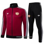 Chandal de Chaqueta del Manchester United Nino 24-25 Rojo Oscuro