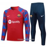 Chandal de Sudadera del Barcelona Nino 23-24 Rojo